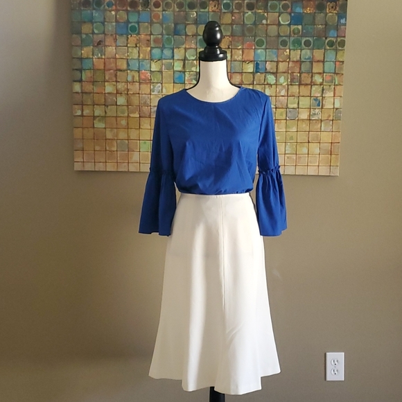 Flattering Cream Fit & Flare Skirt w/ Free Top - Picture 1 of 11